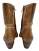 Matisse Shoe Size 8.5 Tan Brown Leather Upper Crinkle Pointed Toe Low calf Boots Tan Brown / 8.5