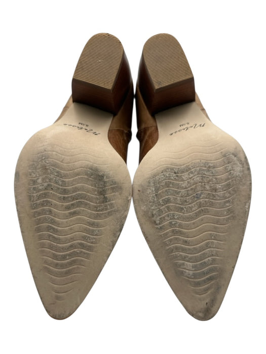 Matisse Shoe Size 8.5 Tan Brown Leather Upper Crinkle Pointed Toe Low calf Boots Tan Brown / 8.5