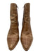 Matisse Shoe Size 8.5 Tan Brown Leather Upper Crinkle Pointed Toe Low calf Boots Tan Brown / 8.5
