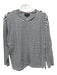 AYR Size Large White & Black Cotton Blend Long Sleeve Horizontal Stripe Top White & Black / Large