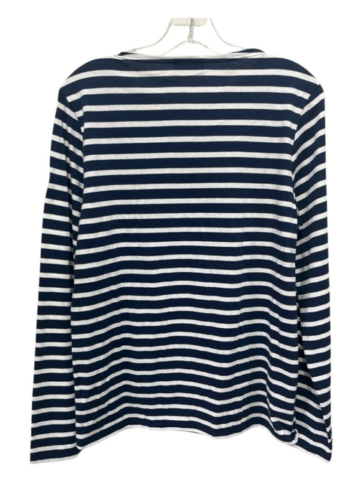 Saint James L'Atelier Size Medium Navy & white Cotton Long Sleeve Boat Neck Top Navy & white / Medium