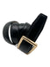 AYR Black Leather Gold Bucjle Rectangle Belts Black / 3/L