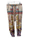 Johnny Was Size S White & Multi Rayon Blend Elastic Waist High Waist Pants White & Multi / S