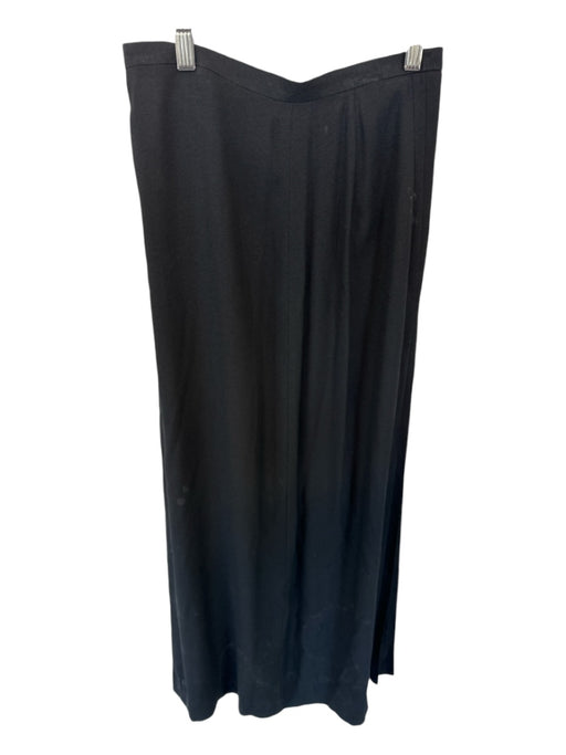 Lanvin Size Est S/M Black Acetate Blend High Waist Pleated Side Zip Maxi Skirt Black / Est S/M