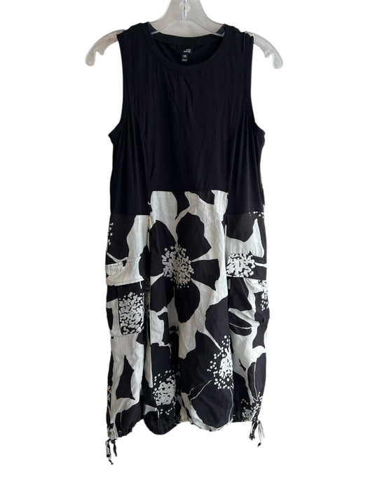 Lisa Bayne Size XSP Black Cotton & Bamboo Linen Round Neck Sleeveless Midi Dress Black / XSP