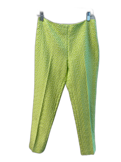 Paper White Size Est Small Lime Green Polyester Blend Side Zip Textured Pants Lime Green / Est Small