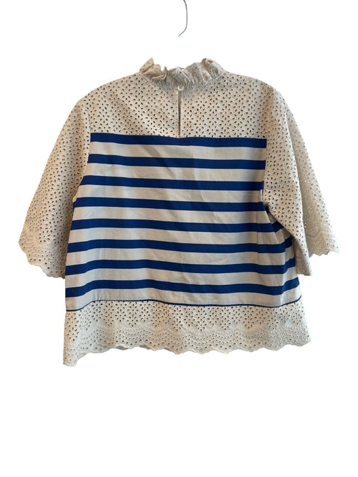 Hope for Flowers by Tracy Reese Size Medium Beige & Blue Organic Cotton Top Beige & Blue / Medium
