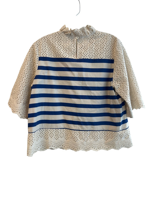 Hope for Flowers by Tracy Reese Size Medium Beige & Blue Organic Cotton Top Beige & Blue / Medium