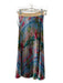 Le Superbe Size XS Beige & Multi Polyester Pleated Elastic Waist Midi Skirt Beige & Multi / XS