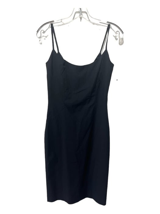 Costume National Size 42 Black Viscose Blend Spaghetti Strap V Neck Dress Black / 42