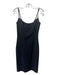 Costume National Size 42 Black Viscose Blend Spaghetti Strap V Neck Dress Black / 42