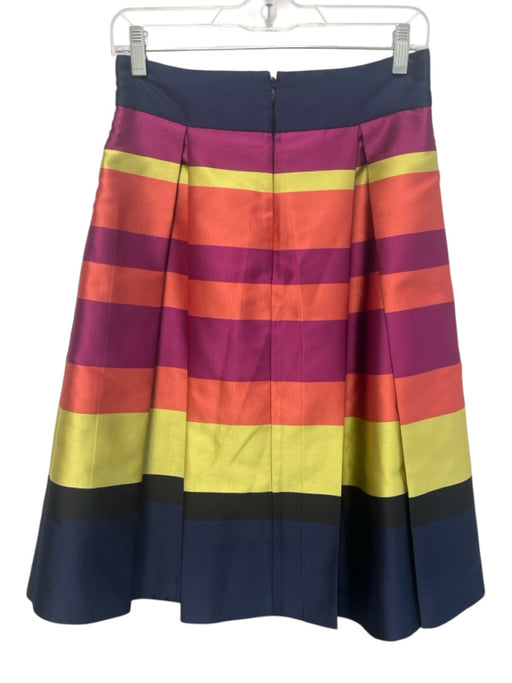 Moulinette Soeurs Size 4 Navy, Pink & Multi Polyester Back Zip Box Pleats Skirt Navy, Pink & Multi / 4