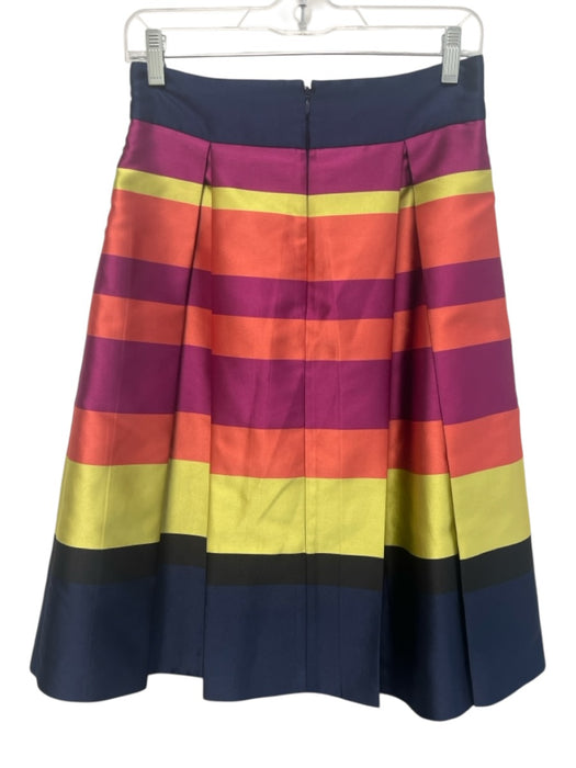 Moulinette Soeurs Size 4 Navy, Pink & Multi Polyester Back Zip Box Pleats Skirt Navy, Pink & Multi / 4