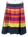 Moulinette Soeurs Size 4 Navy, Pink & Multi Polyester Back Zip Box Pleats Skirt Navy, Pink & Multi / 4