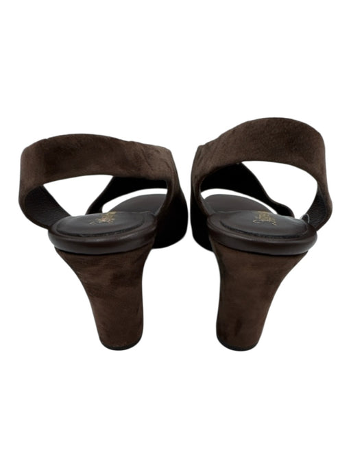 Jeffrey Campbell Shoe Size 7 Brown Suede Square Toe Block Heel Wedge Sandals Brown / 7