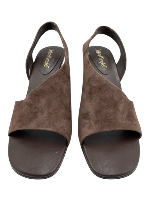 Jeffrey Campbell Shoe Size 7 Brown Suede Square Toe Block Heel Wedge Sandals Brown / 7