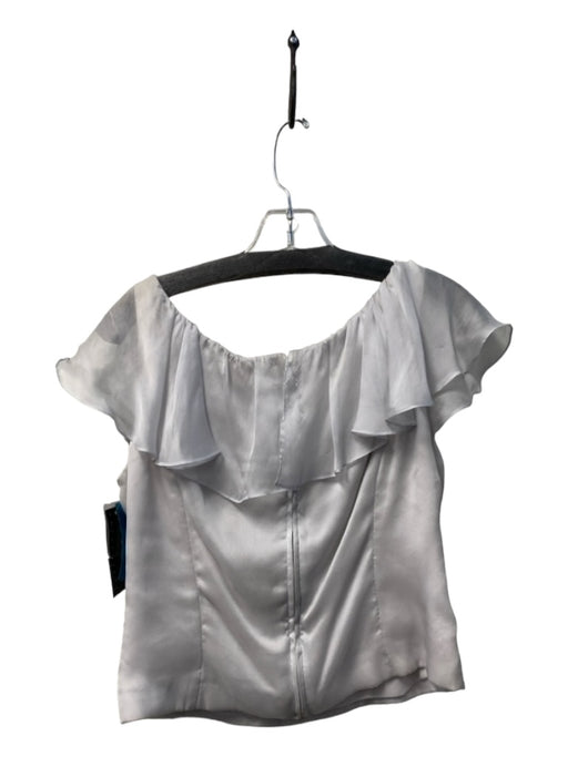 vie by victoria royal Size 14 Dove Gray Silk V Neck Sleeveless Ruched Top Dove Gray / 14