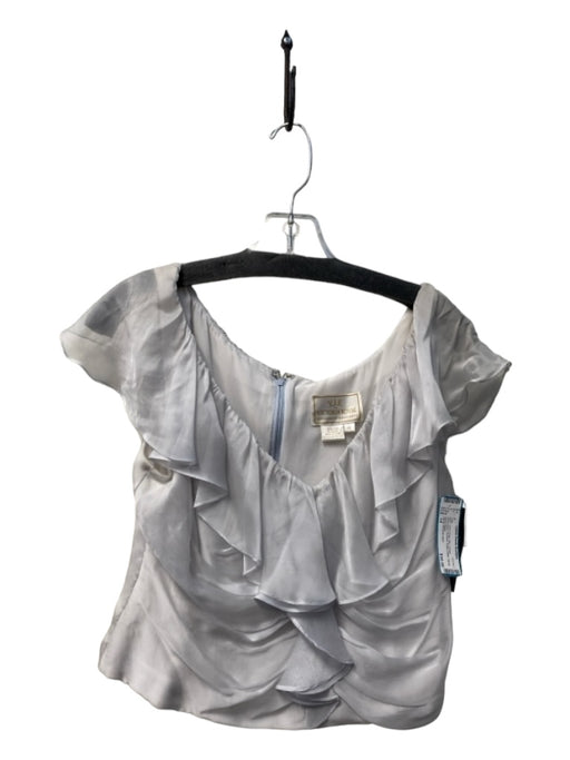 vie by victoria royal Size 14 Dove Gray Silk V Neck Sleeveless Ruched Top Dove Gray / 14