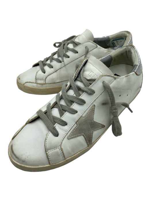 Golden Goose Shoe Size 41 White & Grey Leather Low Top lace up Sneakers White & Grey / 41