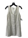 Reformation Size 6 White & Gold Polyester Blend Tweed Square Neck Dress White & Gold / 6