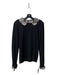 Milly Size Medium Black & White Viscose Blend Detachable Silk Collar Sweater Black & White / Medium