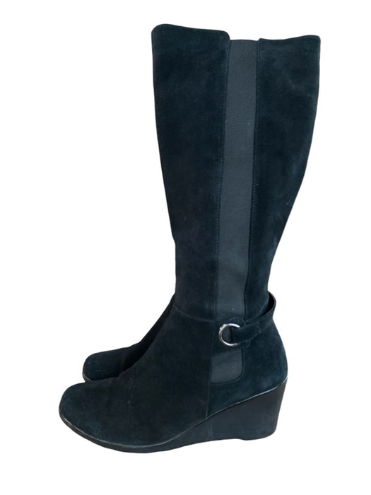 Blondo Shoe Size 11M Black Suede Elastic Calf Wedge Knee High Boots Black / 11M