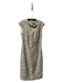 Badgley Mischka Size 6 Taupe & Multi Wool Blend Sleeveless Standing Collar Dress Taupe & Multi / 6