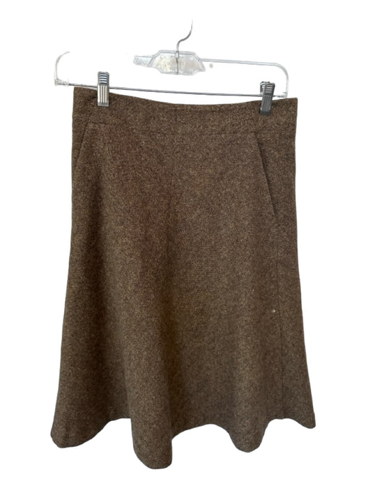 Theory Size 0 Brown Wool Speckled A Line Skirt Brown / 0