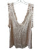 H&M Size 10 Peach Viscose Sleeveless Ruffle Shoulder Detail V Neck Satin Top Peach / 10