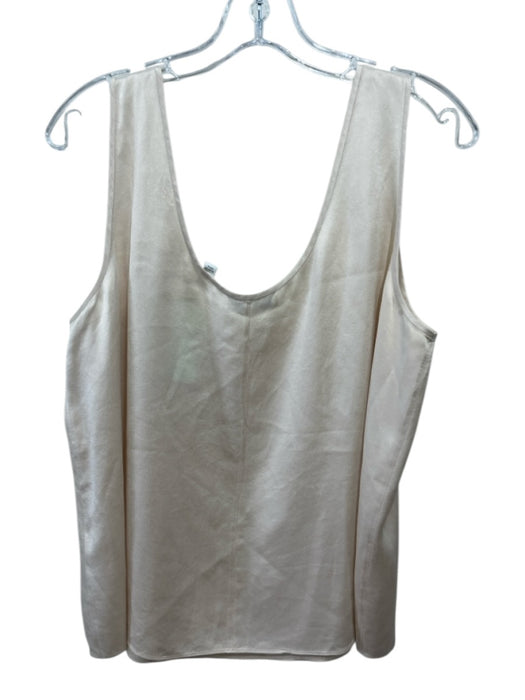 Vince Size XL Cream Silk Sleeveless Satin Top Cream / XL