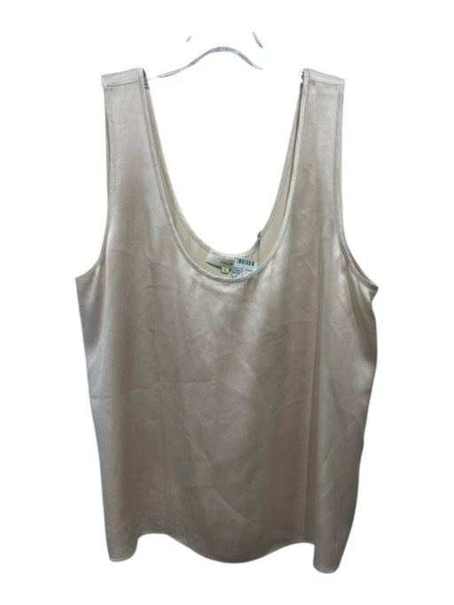 Vince Size XL Cream Silk Sleeveless Satin Top Cream / XL