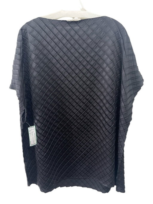 Lafayette 148 Size 1X Black Polyester Textured Sleeveless Top Black / 1X
