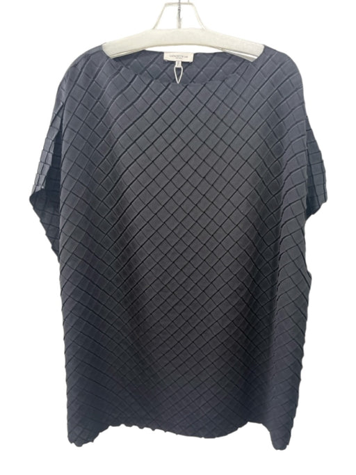 Lafayette 148 Size 1X Black Polyester Textured Sleeveless Top Black / 1X