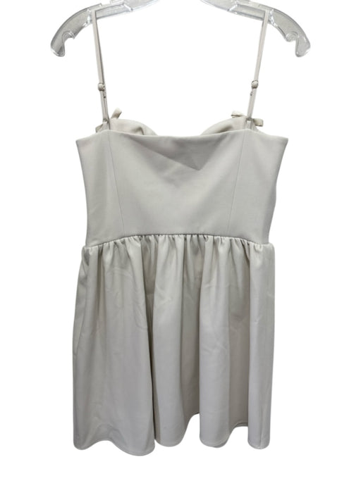 Rumored Size M Cream Poly Blend Bow detail Sleeveless Mini Zip Close Dress Cream / M
