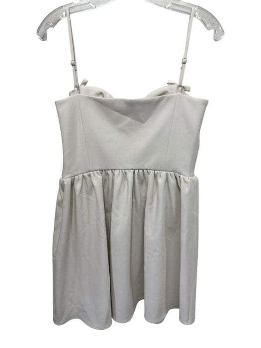 Rumored Size M Cream Poly Blend Bow detail Sleeveless Mini Zip Close Dress Cream / M