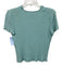 St John Collection Size L Turquoise Blue Wool Blend Knit Ruffle Trim V Neck Top Turquoise Blue / L