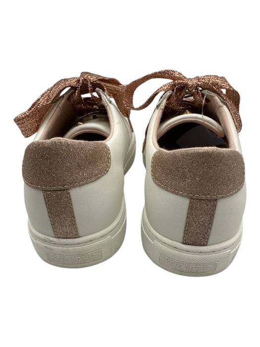 Kate Spade Shoe Size 10 White & Rose Gold Leather Upper Glitter Low Top Sneakers White & Rose Gold / 10