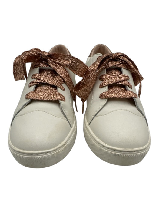Kate Spade Shoe Size 10 White & Rose Gold Leather Upper Glitter Low Top Sneakers White & Rose Gold / 10