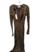 Bec & Bridge Size 4 Brown & Black Viscose Long Sleeve Squares Low Back Dress Brown & Black / 4