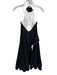 L'Academie Size XS Black & White Recycled Polyester Blend Halter Neck Midi Dress Black & White / XS