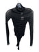 Free People Size XS Black Nylon Mock Neck Gathered Front Bodysuit Black / XS