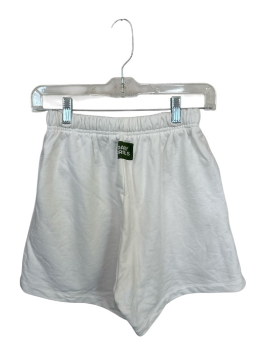 Daily Drills Size XS/S White & Green Cotton High Waist Elastic Waist Shorts White & Green / XS/S