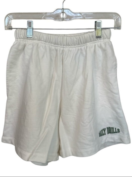 Daily Drills Size XS/S White & Green Cotton High Waist Elastic Waist Shorts White & Green / XS/S