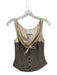 Reformation Size 2 Brown & Cream Linen Blend Sleeveless Checkered corset Top Brown & Cream / 2
