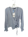 Zara Size XS Blue & White Cotton Long Sleeve Gingham Crossover Back Top Blue & White / XS