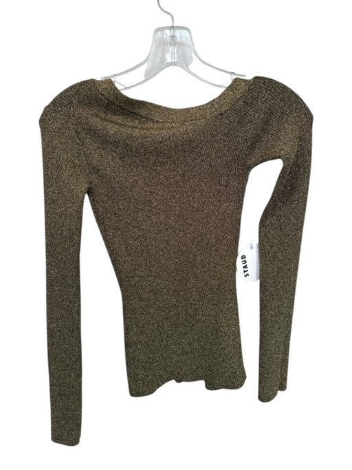 Staud Size XS Gold Nylon Blend Knit Metallic Cardigan Sweater Gold / XS