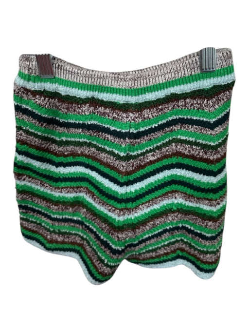 Free People Size XS Green & Brown Viscose Blend Elastic Waist Knit Mini Shorts Green & Brown / XS