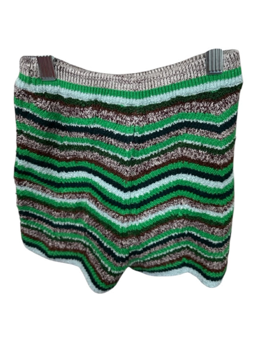 Free People Size XS Green & Brown Viscose Blend Elastic Waist Knit Mini Shorts Green & Brown / XS
