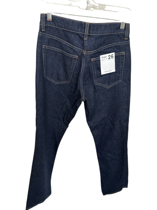 Reformation Size 26 Dark Wash Organic Cotton Blend Mid Rise Straight Leg Jeans Dark Wash / 26