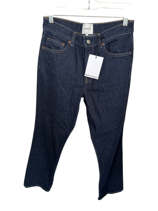 Reformation Size 26 Dark Wash Organic Cotton Blend Mid Rise Straight Leg Jeans Dark Wash / 26